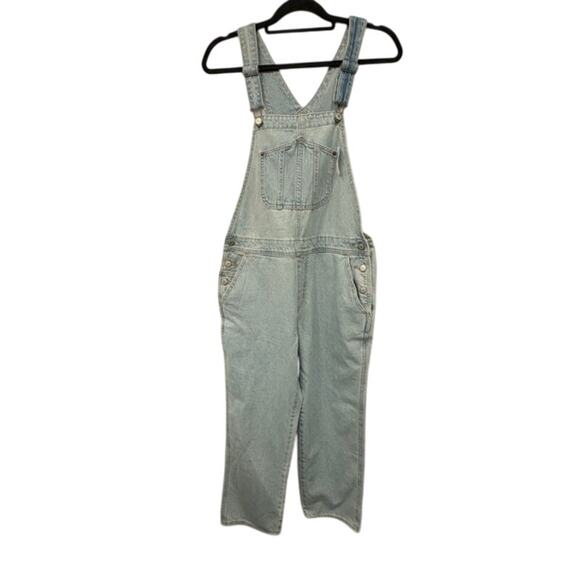 Old Navy Womens Overalls Size 10 Light Wash Straight Leg Carpenter NEW - Picture 1 of 10